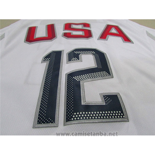 Camiseta USA 2016 DeMarcus Cousins #12 Blanco